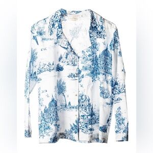 COLETTE BLUE TOILE LONG SLEEVE TOP